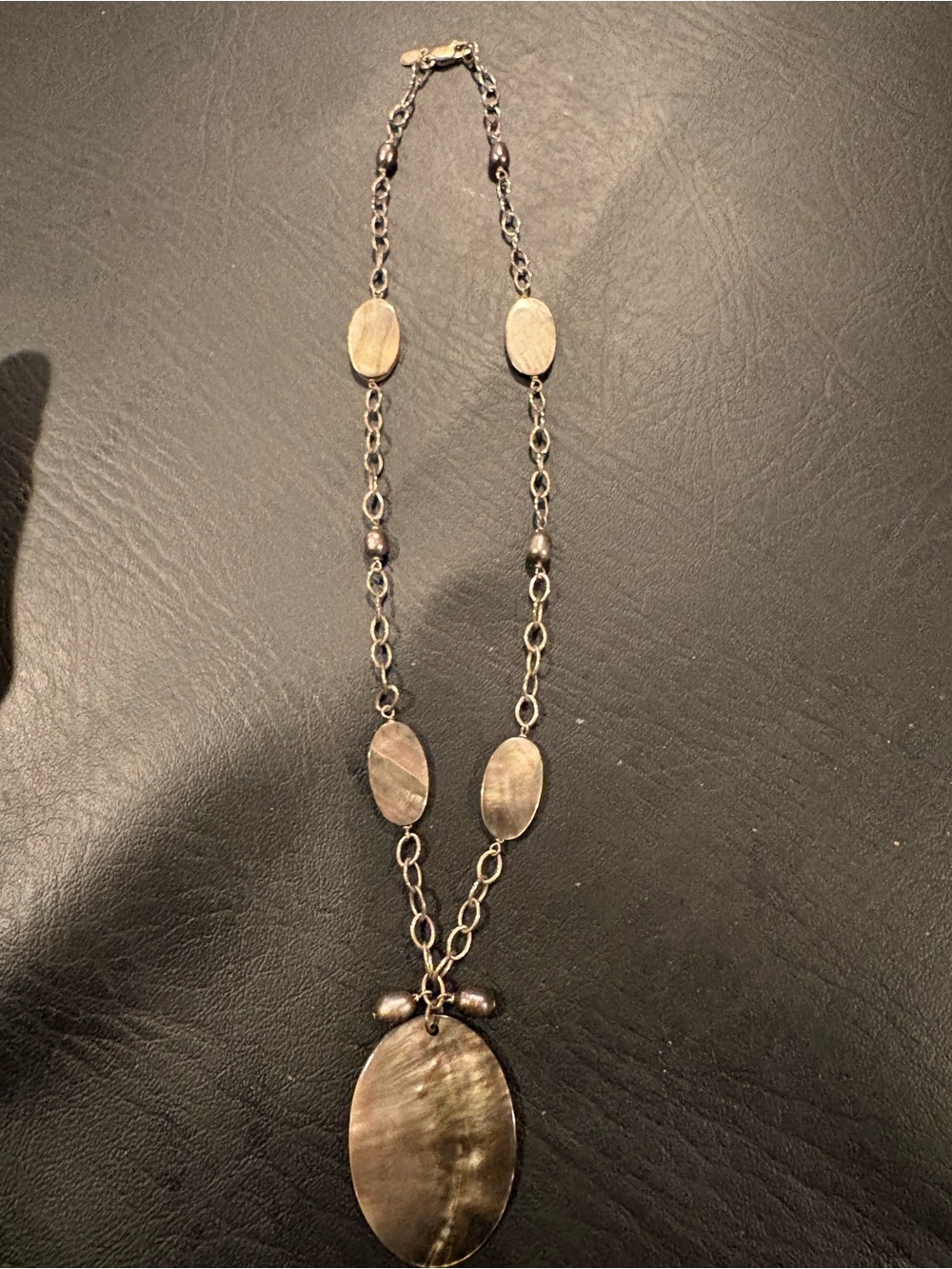 Women’s Brown Oval Pendant Necklace - Unbranded